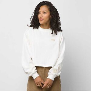Vans | Long Sleeve Cropped Shirt - White Yellow ; Womens S
